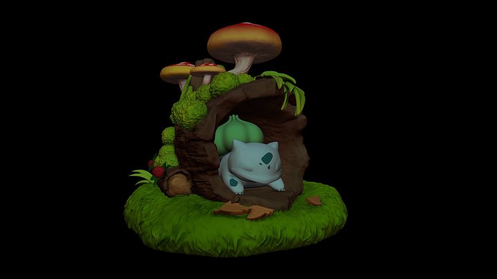 Sleeping Bulbasaur 3D Model