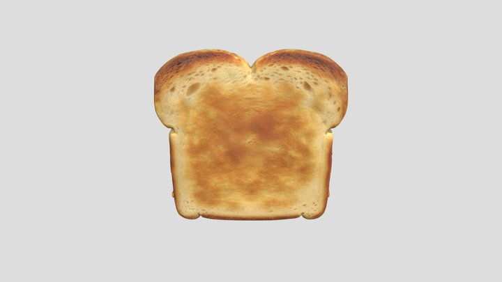Toasted Bread Slice 3D Model 3D Model