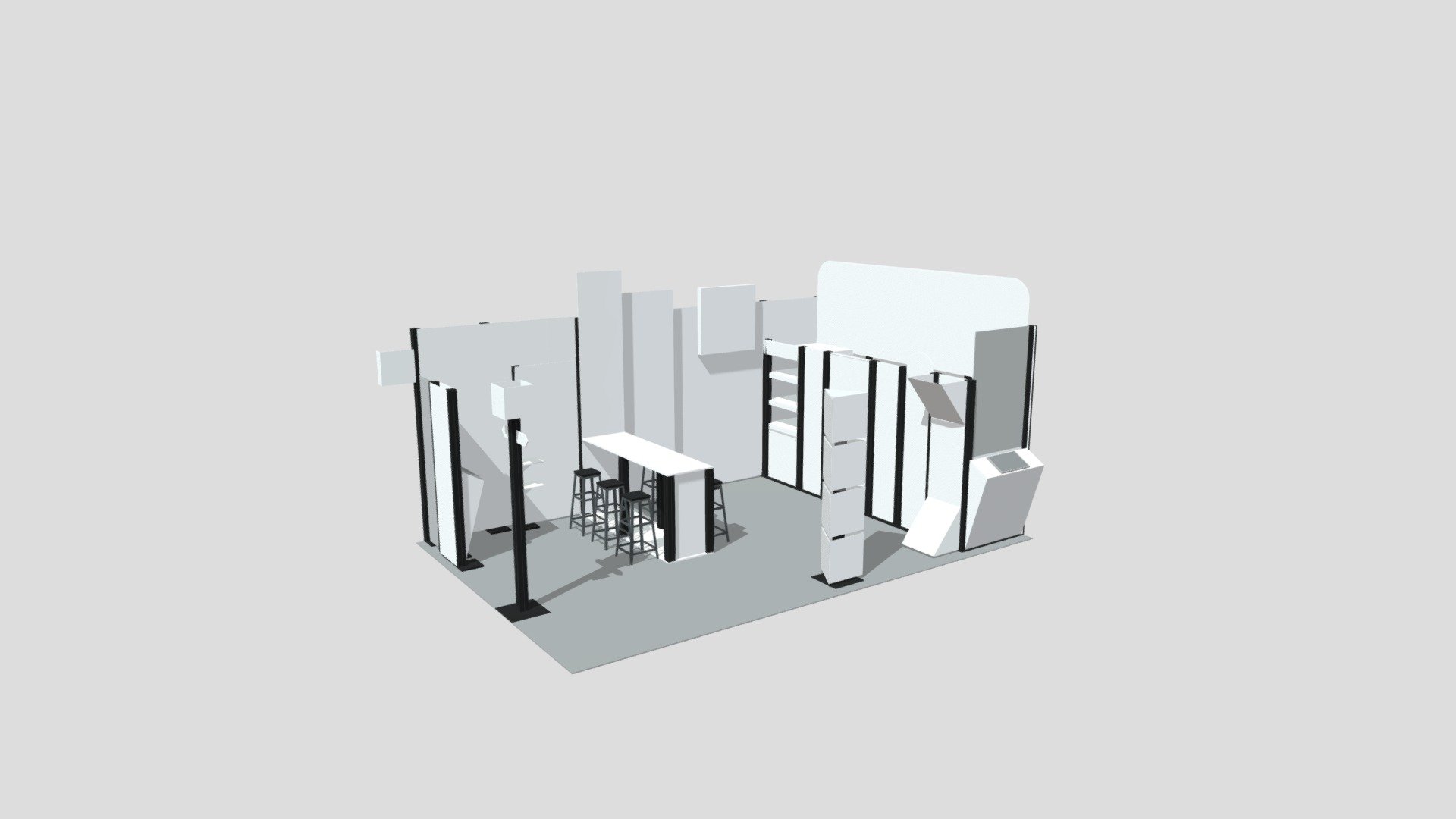 Exhibition-booth - Download Free 3D Model By Sflex [fcb9f8e] - Sketchfab