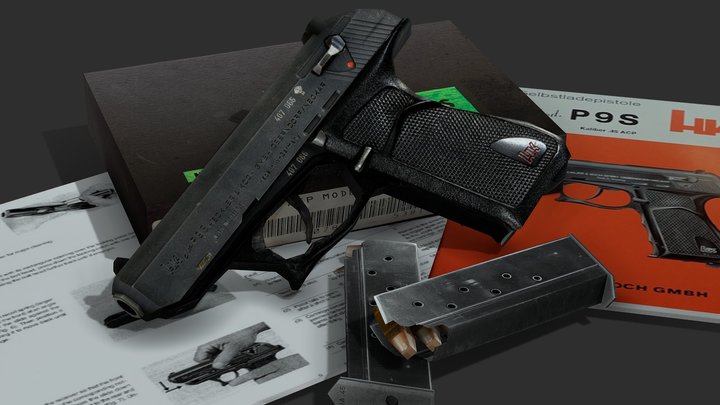 H&K P9S .45 ACP 3D Model