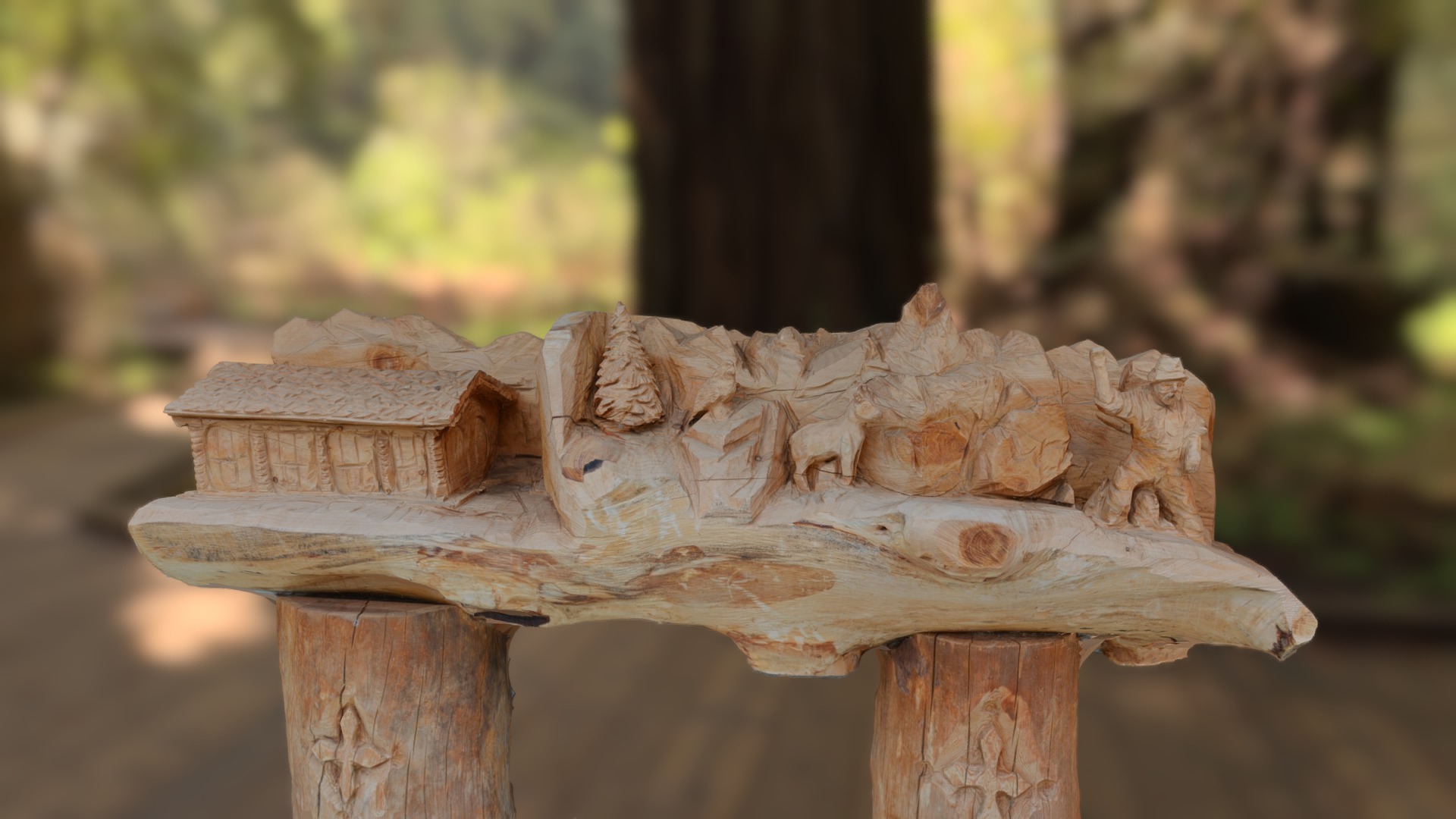 3D model Carved Wood / Italian origin - This is a 3D model of the Carved Wood / Italian origin. The 3D model is about a stack of wood.