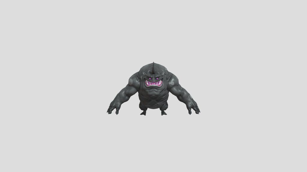 Monster Stylized Black Rigged Lowpoly