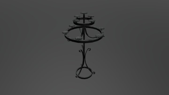 OPTIMIZED MEDIEVAL CANDLESTICK 3D Model