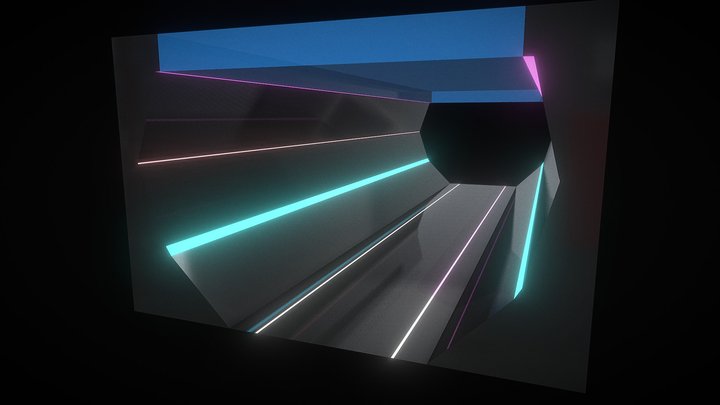 neon corridor 3D Model