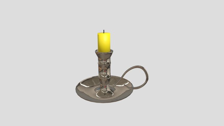 Low Poly Candle 3D Model