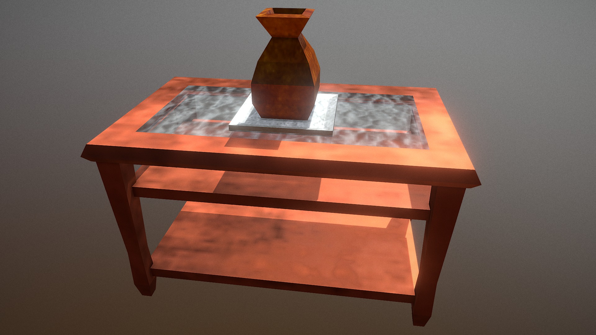 3D model End Table: Household Props Challenge Day 15 - This is a 3D model of the End Table: Household Props Challenge Day 15. The 3D model is about a wooden table with a vase on top.