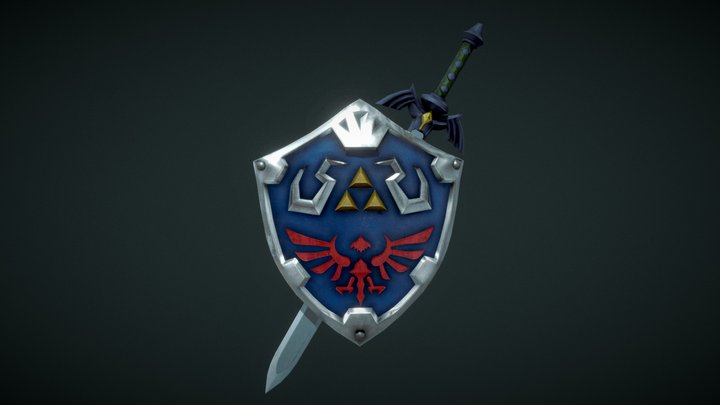 Master Sword & Hylian Shield 3D Model