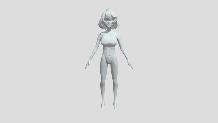 Anime Space Girl High 3D Model