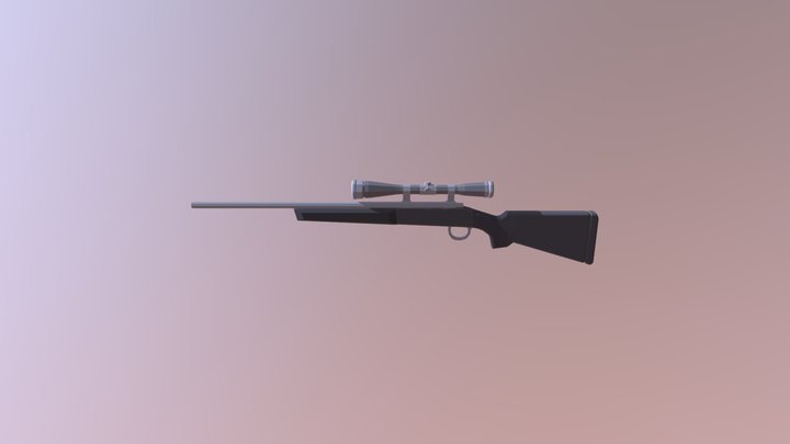 M700 Sniper Rifle Low Poly 3D Model