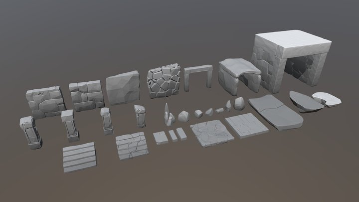 ROCK MODELS KIT - GAME READY 3D Model