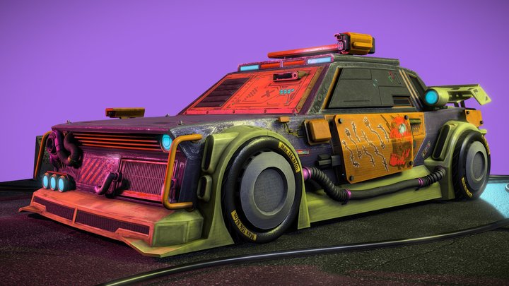 Samurai Cyber Car 3D Model
