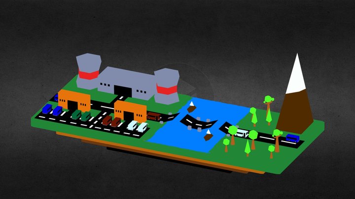 Trabajo 02 LowPoly assetes (Diorama) 3D Model