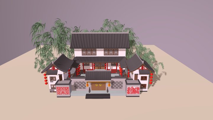 Chinese Courtyard 3D Model