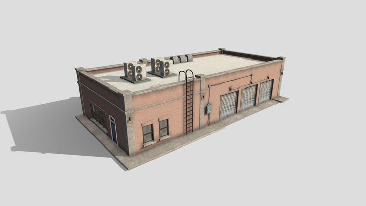 Truck  Repair  Shop 3D Model