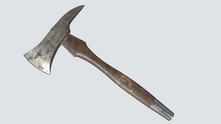 German WWII fireman's dress parade axe 3D Model