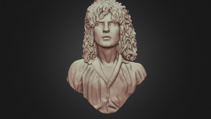 MARC BOLAN BUST MINIATURE FOR WALL MOUNTING 3D Model