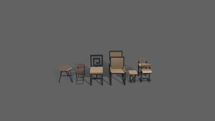 Loft Style Chairs 3D Model
