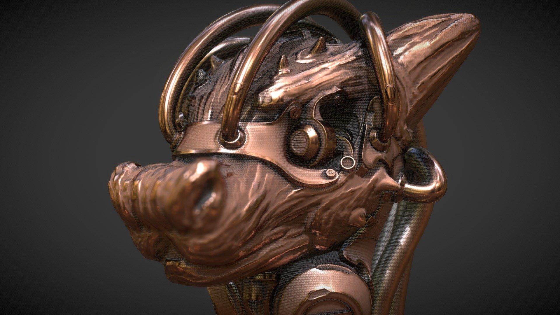 Sci-Fi Dragon Head Sculpture