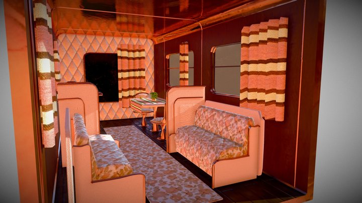Interior de Trem - floral 3D Model
