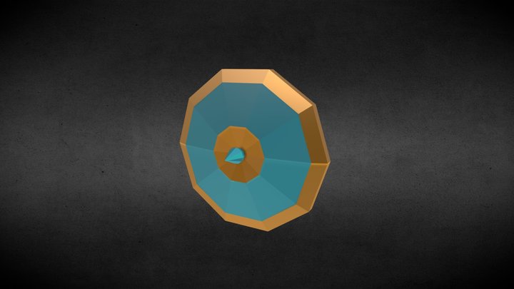 Cerulean Shield - Low Poly 3D Model