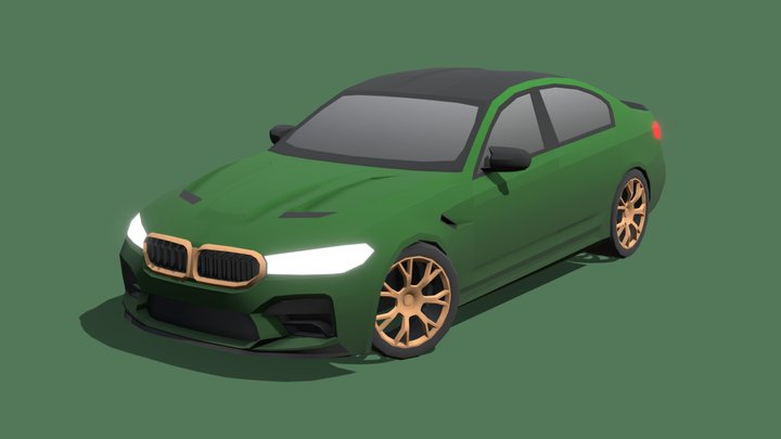 BMW M5 CS Low-poly 3D Model