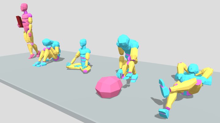human body pose set 1 3D Model