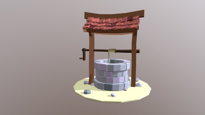 Low Poly Well 3D Model