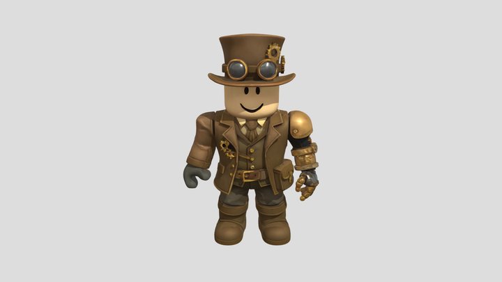 Steampunk-themed Roblox avatar character 3D Model