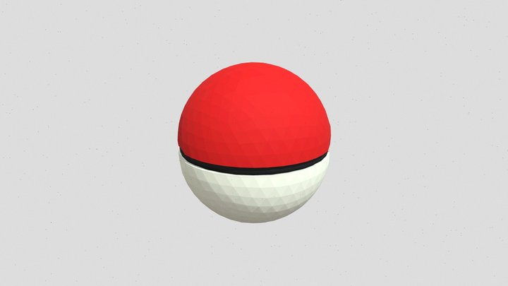 Pokeball - Low Poly 3D Model