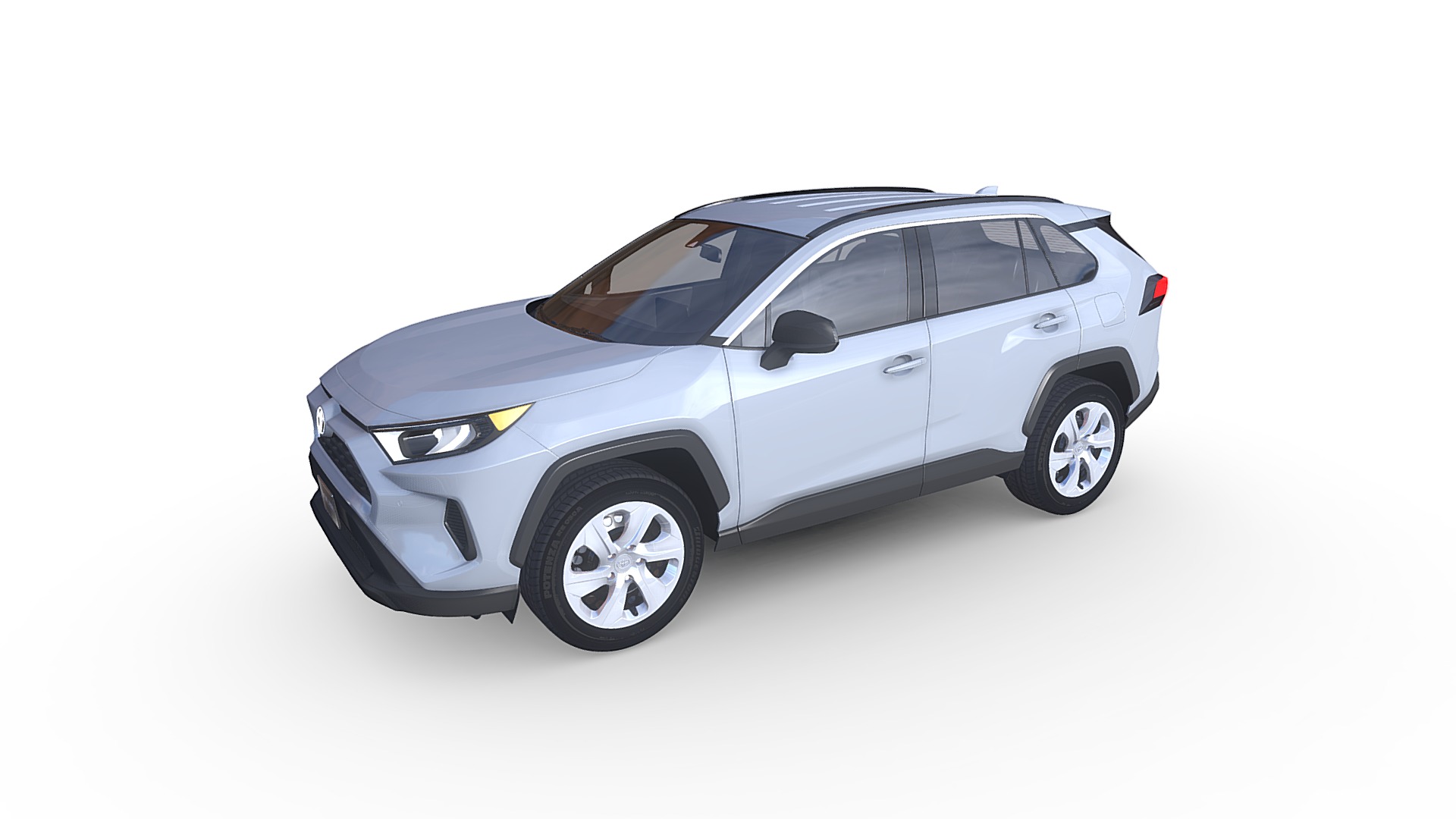 3D model Toyota RAV4 LE 2019 - This is a 3D model of the Toyota RAV4 LE 2019. The 3D model is about a white car with a black top.