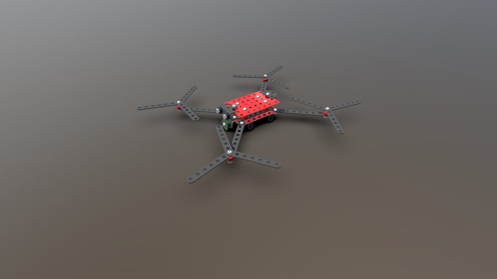 Quadcopter from metal construction kit elements. 3D Model