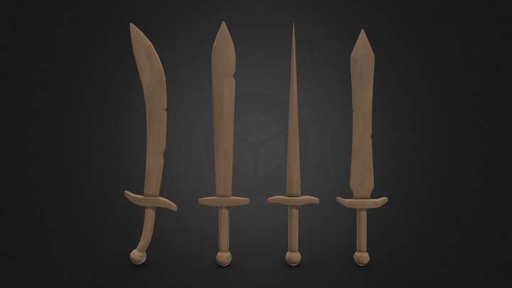 Bundle Roblox Wood Sword 3D Model