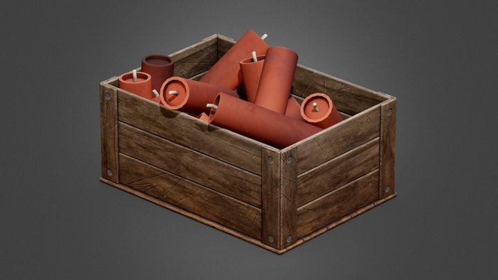 Wooden TNT Box 3D Model