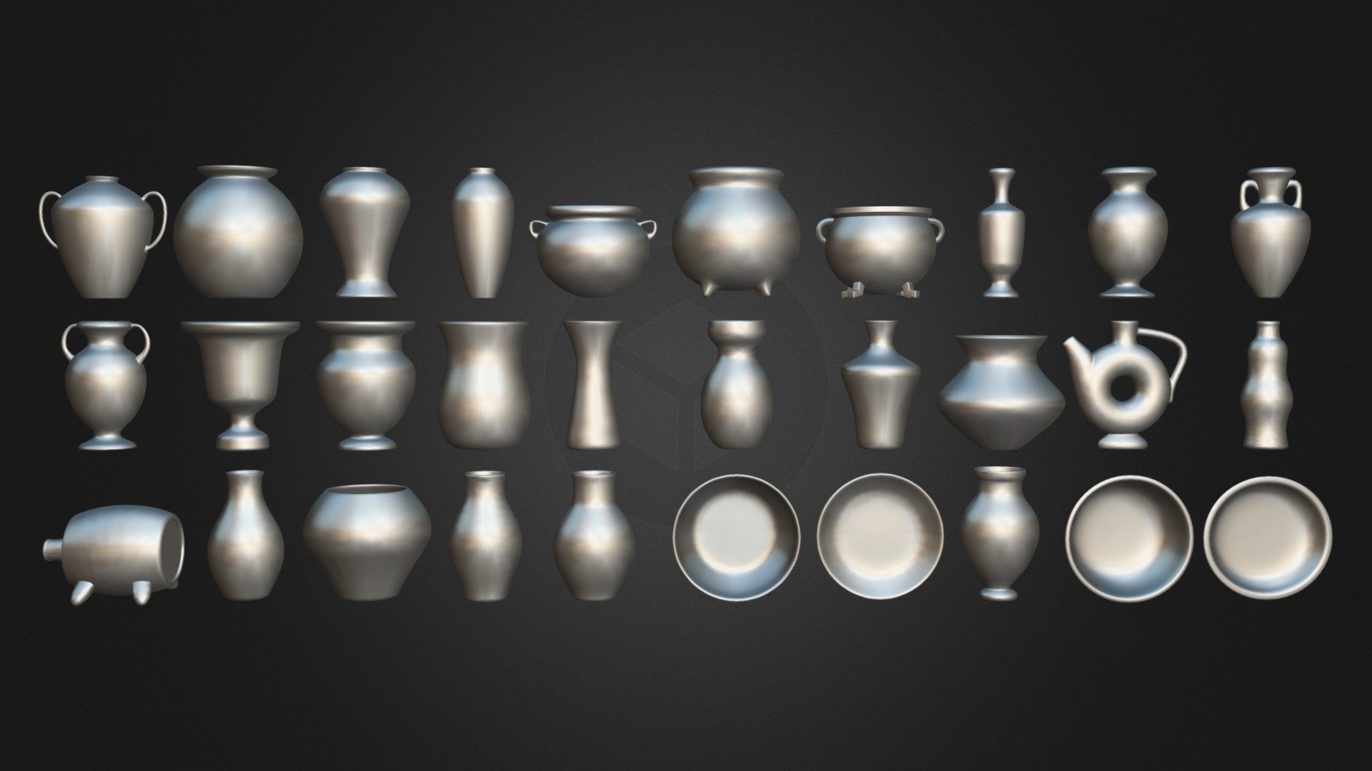Pack Of 30 Potteries Kitbash Volume 01 - Buy Royalty Free 3D model by ...