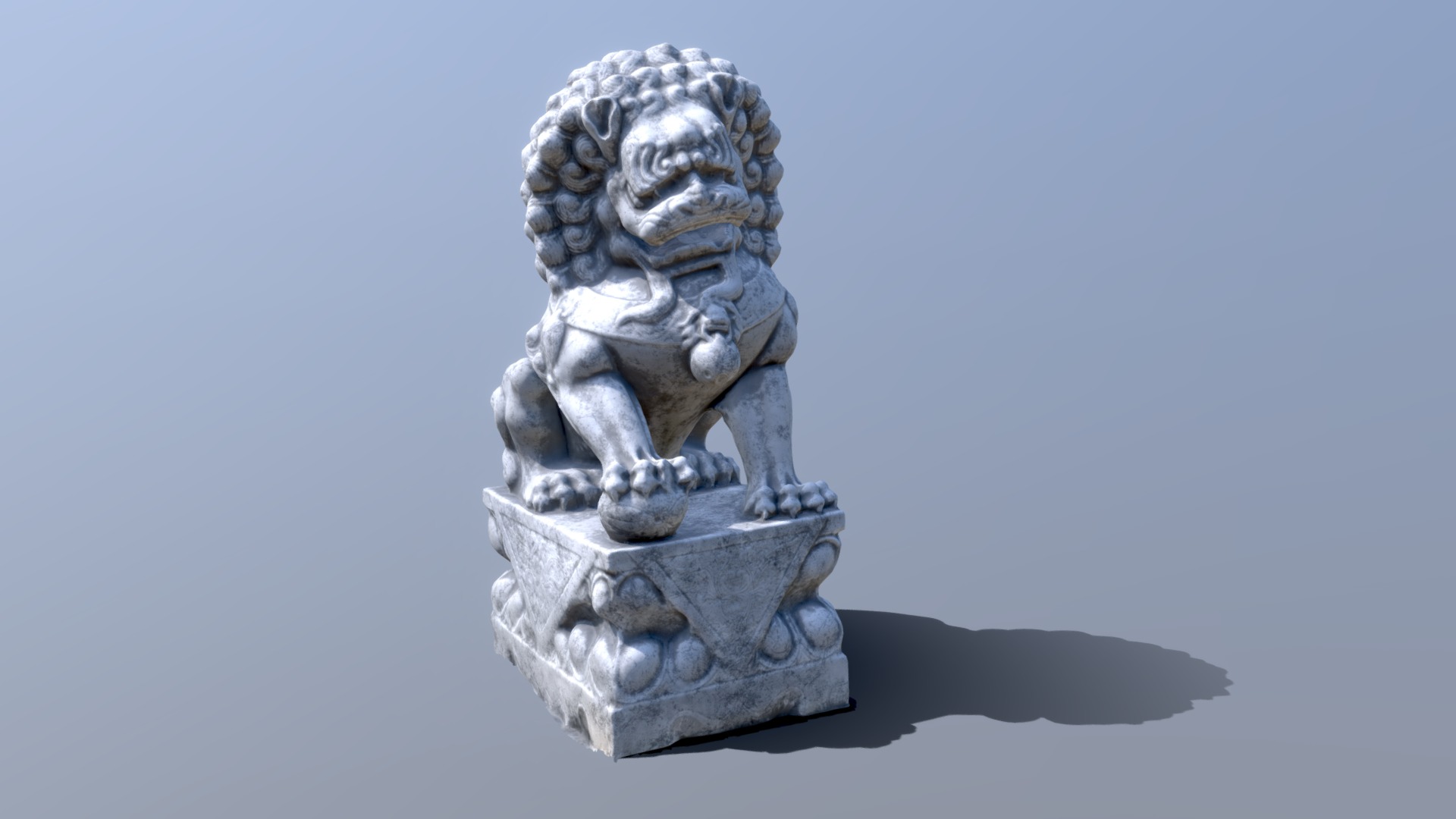 3D model Lion Scan - This is a 3D model of the Lion Scan. The 3D model is about a statue of a lion.