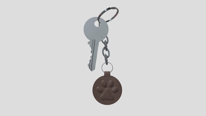 Key & cat keychain 3D Model