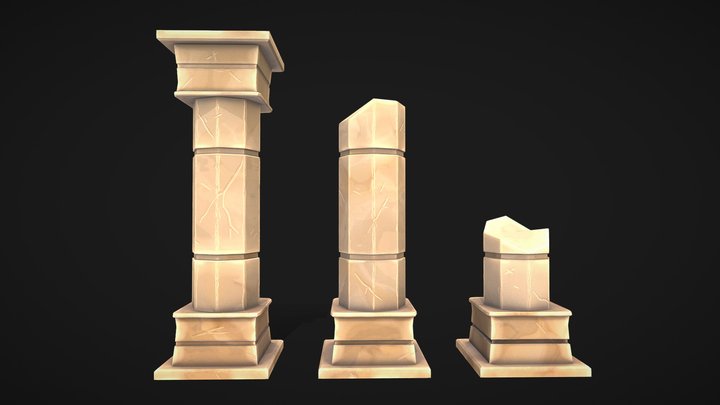 Stylized Columns 3D Model