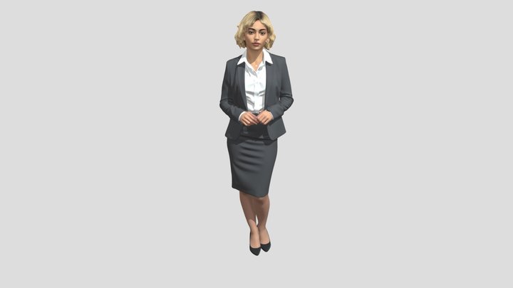 Executive in a Gray Suit 3D Model