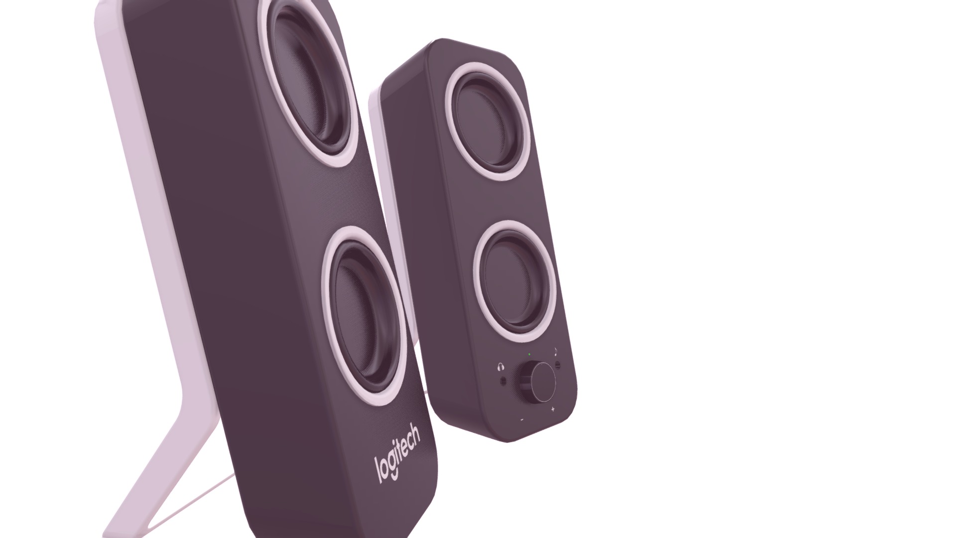 3D model Speaker Logitech Z200 - This is a 3D model of the Speaker Logitech Z200. The 3D model is about a black and silver gaming console.