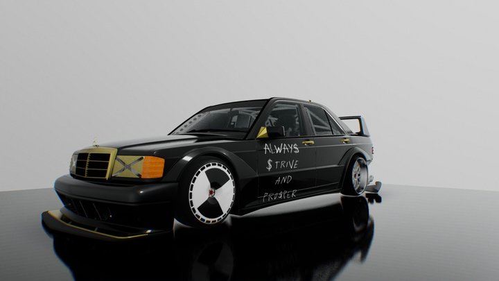 A$AP Rocky’s Custom Mercedes 190 E / NFS UNBOUND 3D Model