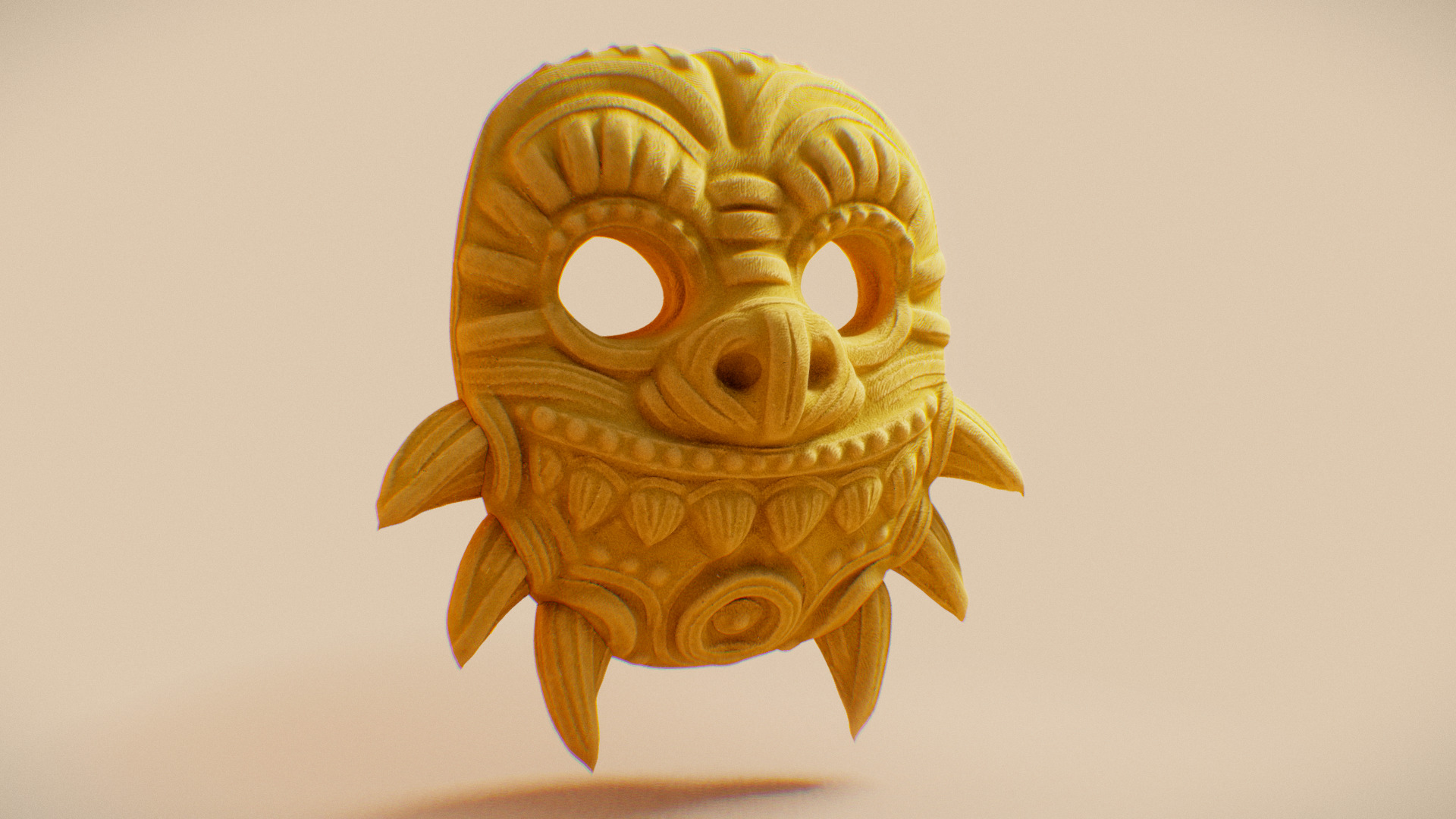 3D model Sculpt january day #2 – Mask - This is a 3D model of the Sculpt january day #2 - Mask. The 3D model is about a clay sculpture of a head.
