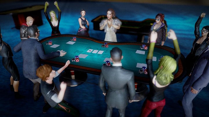 Meja Poker Fbx 3D Model