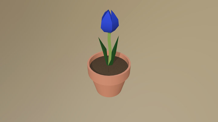 Blue Tulip 3D Model