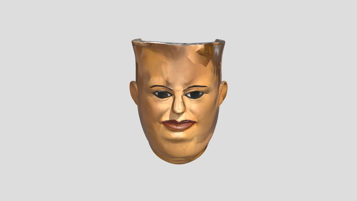 Human - faced pottery vase 3D Model