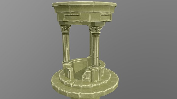 Stylized Ancient Greek Well 3D Model
