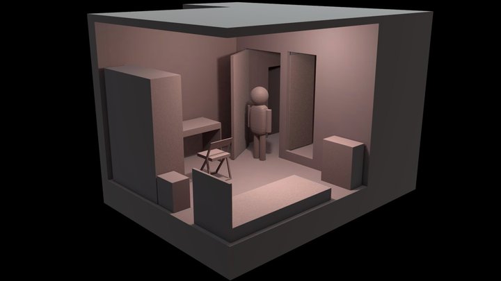 Dormitory room (lightmapping) 3D Model
