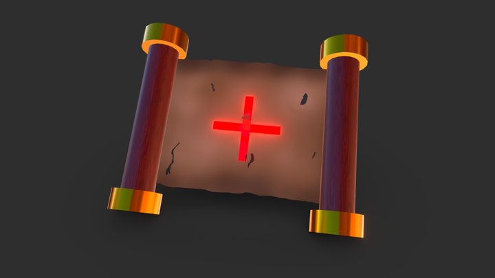 ancient japanese scroll health pack 3D Model