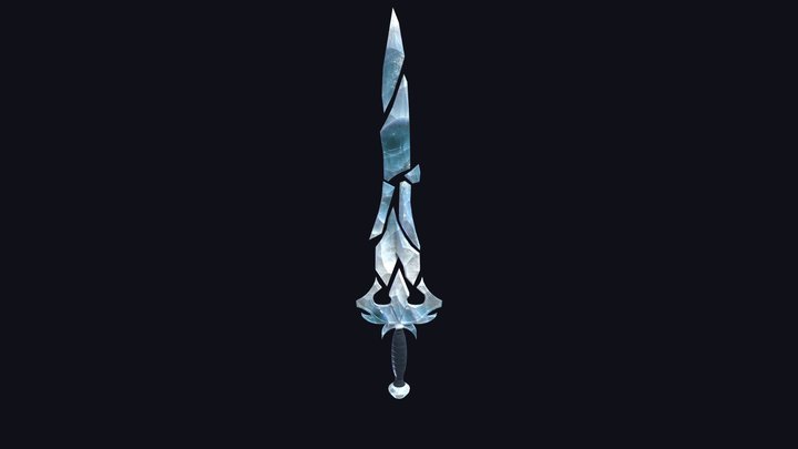 Fantasy Ice Sword (low poly) 3D Model