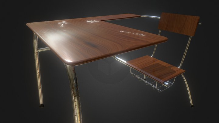 High School Desk – Modello 3D gratuito STL