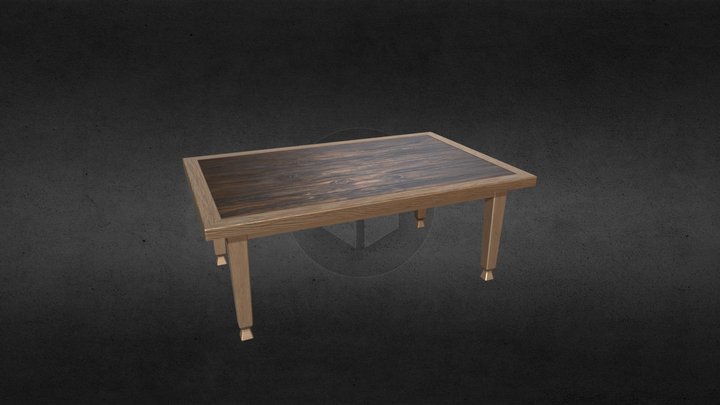 Simple Wooden Table 3D Model
